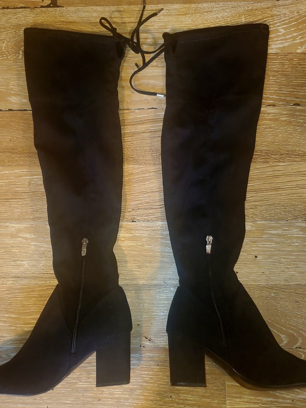Marc Fisher Black Over-the-Knee Block Heel Boots